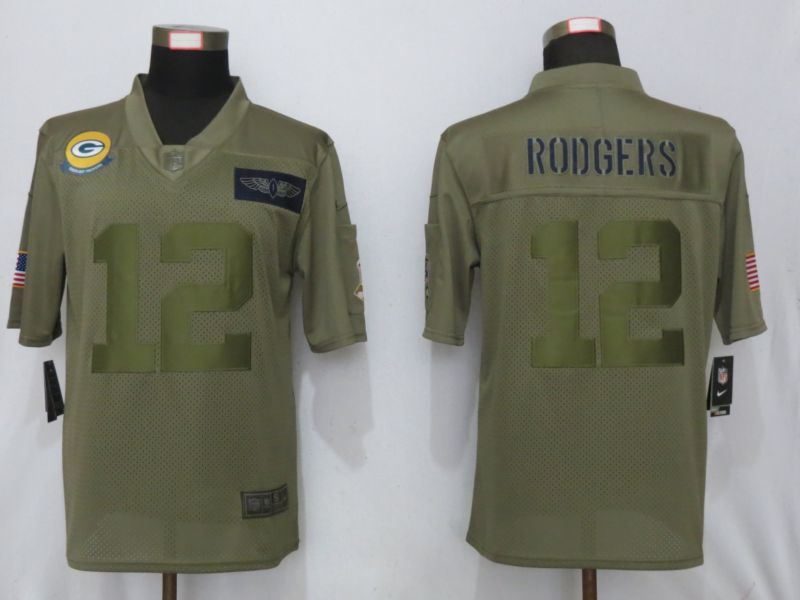 Men Green Bay Packers #12 Rodgers Nike Camo 2019 Salute to Service Limited NFL Jerseys->cleveland browns->NFL Jersey